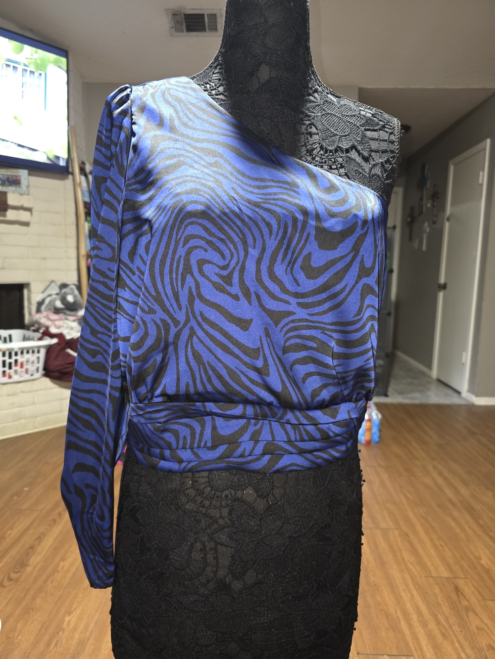 SO Royal Blue Blouse with Label Detail